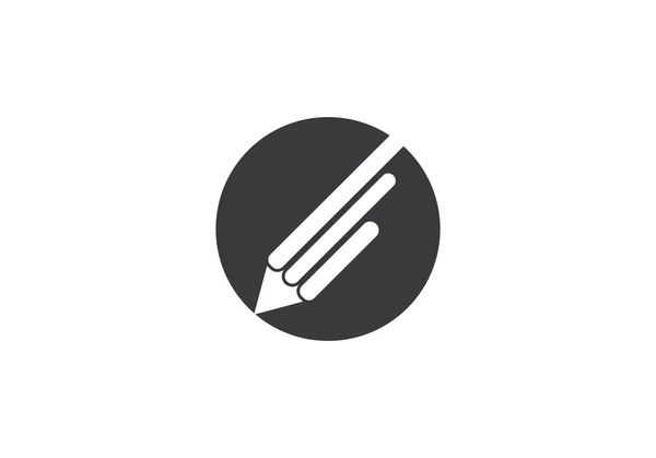 Potlood Logo Vector Pictogrammalplaatje — Stockvector