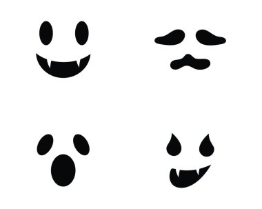 Düz tasarım karakter simgeler vektör çizim hayalet