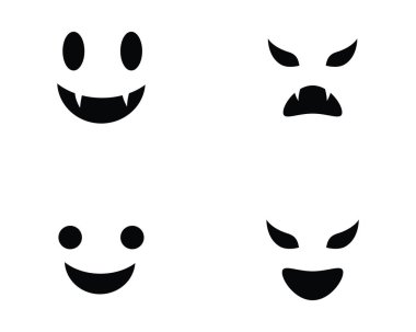 Düz tasarım karakter simgeler vektör çizim hayalet