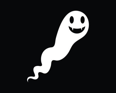 Düz tasarım karakter simgeler vektör çizim hayalet