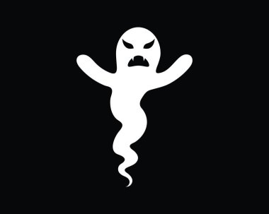 Düz tasarım karakter simgeler vektör çizim hayalet