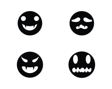 Düz tasarım karakter simgeler vektör çizim hayalet