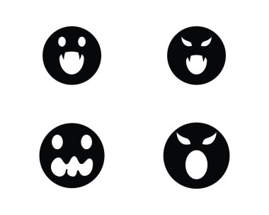 Düz tasarım karakter simgeler vektör çizim hayalet