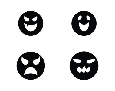 Düz tasarım karakter simgeler vektör çizim hayalet