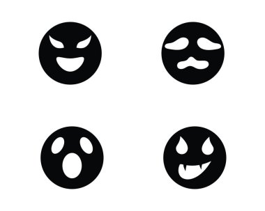 Düz tasarım karakter simgeler vektör çizim hayalet