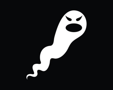 Düz tasarım karakter simgeler vektör çizim hayalet