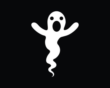 Düz tasarım karakter simgeler vektör çizim hayalet