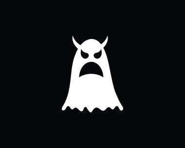 Düz tasarım karakter simgeler vektör çizim hayalet