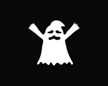 Düz tasarım karakter simgeler vektör çizim hayalet