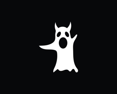 Düz tasarım karakter simgeler vektör çizim hayalet