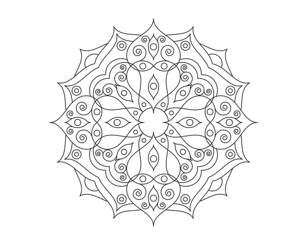 Mandala Beauty Ornament Wektor Ikona Ilustracja Wyzna — Wektor stockowy