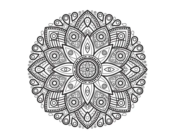 Mandala Keindahan Ornamen Vector Ikon Illustration Desig - Stok Vektor