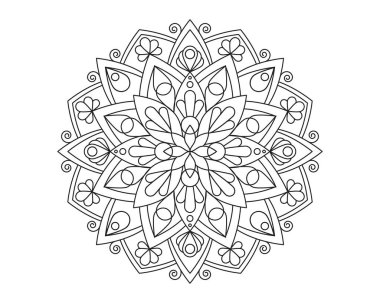 Mandala güzellik süsleme vektör simge illüstrasyon tasarım