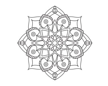 Mandala güzellik süsleme vektör simge illüstrasyon tasarım