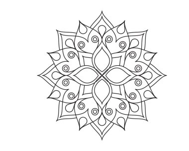 Mandala güzellik süsleme vektör simge illüstrasyon tasarım