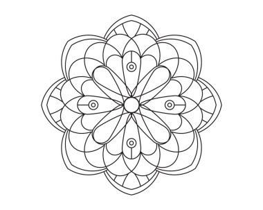 Mandala güzellik süsleme vektör simge illüstrasyon tasarım