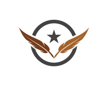 Tüy kalem Logo şablonu vektör simge tasarlamak