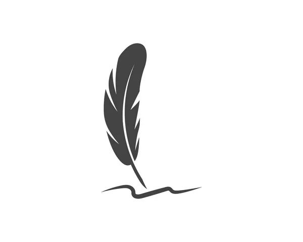 Feather Pen Logo Template Vector Icon Illustration — Stock Vector