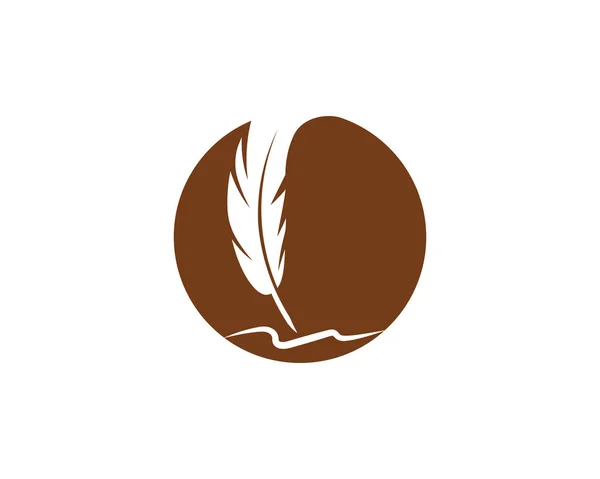 Pluma Pluma Logo Plantilla Vector Icono Ilustración — Vector de stock