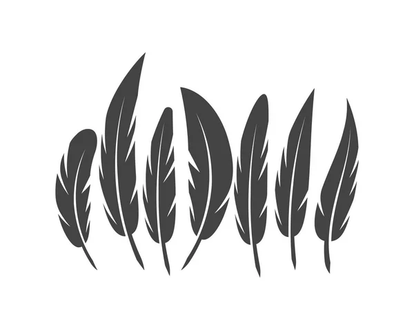 Feather Pen Logo Template Vector Icon Illustration — Stock Vector