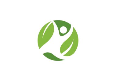 Eğlenceli insanlar sağlıklı hayat Logo şablonu vektör ICO