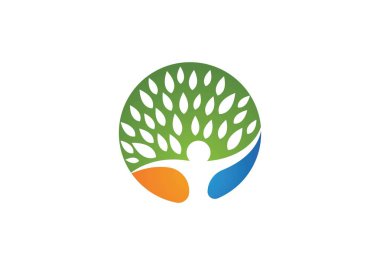 Soy ağacı simgesi logo tasarım şablonu