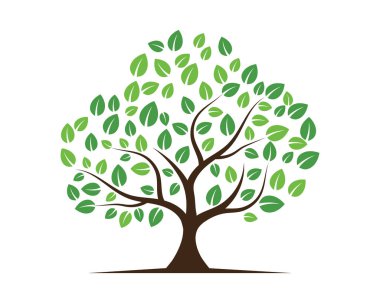 Yeşil ağaç yaprağı ekoloji doğa elementi vektörü logoları