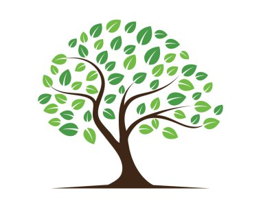 Yeşil ağaç yaprağı ekoloji doğa elementi vektörü logoları
