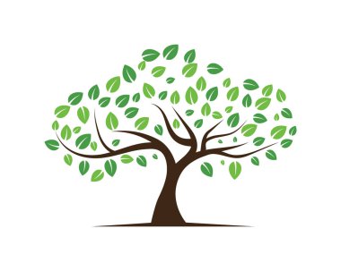 Yeşil ağaç yaprağı ekoloji doğa elementi vektörü logoları