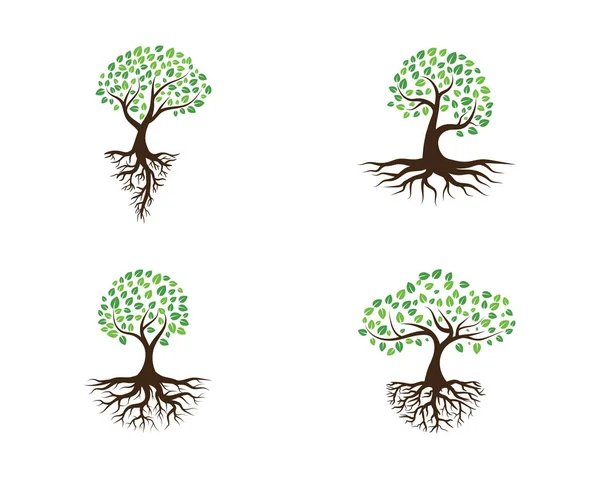 Logos Vert Feuille Arbre Écologie Élément Nature Vecteur — Image vectorielle