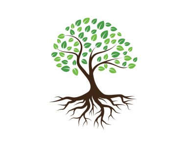 Yeşil ağaç yaprağı ekoloji doğa elementi vektörü logoları