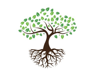 Yeşil ağaç yaprağı ekoloji doğa elementi vektörü logoları
