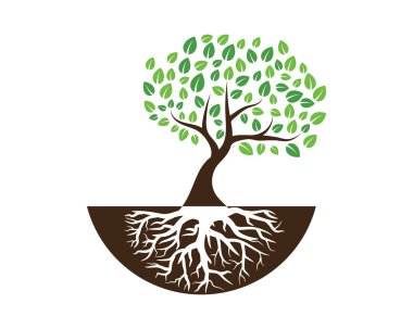 Yeşil ağaç yaprağı ekoloji doğa elementi vektörü logoları