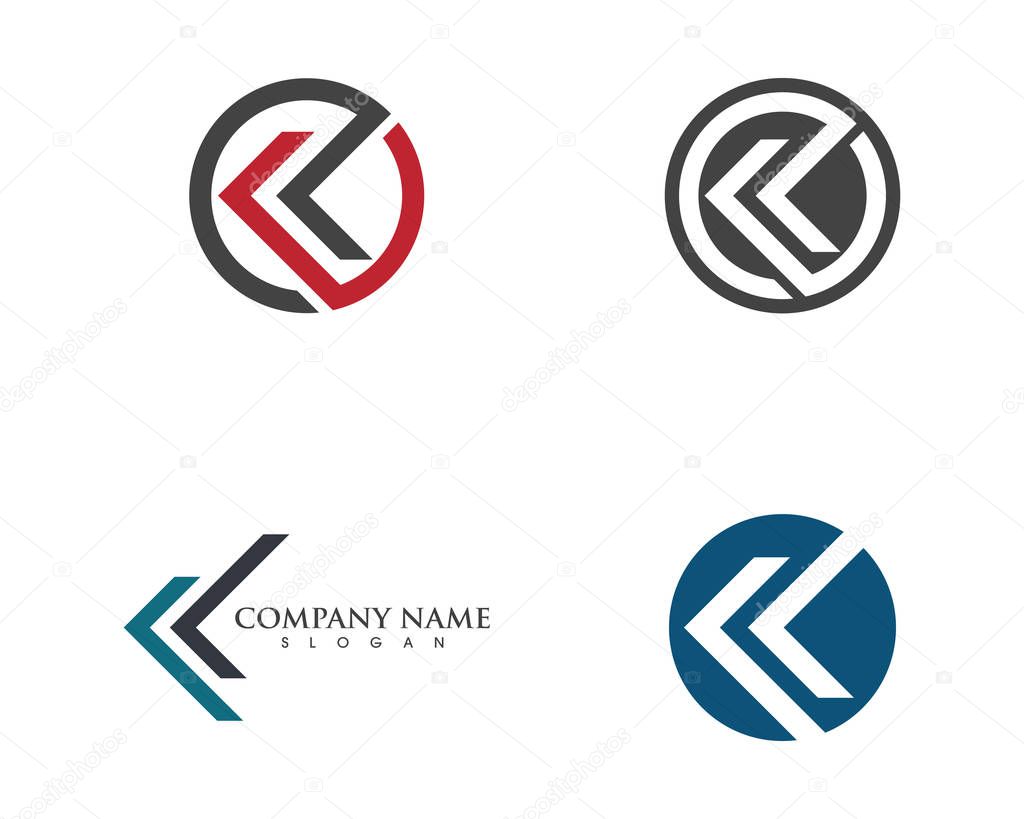 K Letter Arrow vector illustration icon Logo Template design
