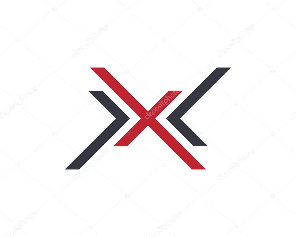 X Letter Logo Template vector icon illustration design