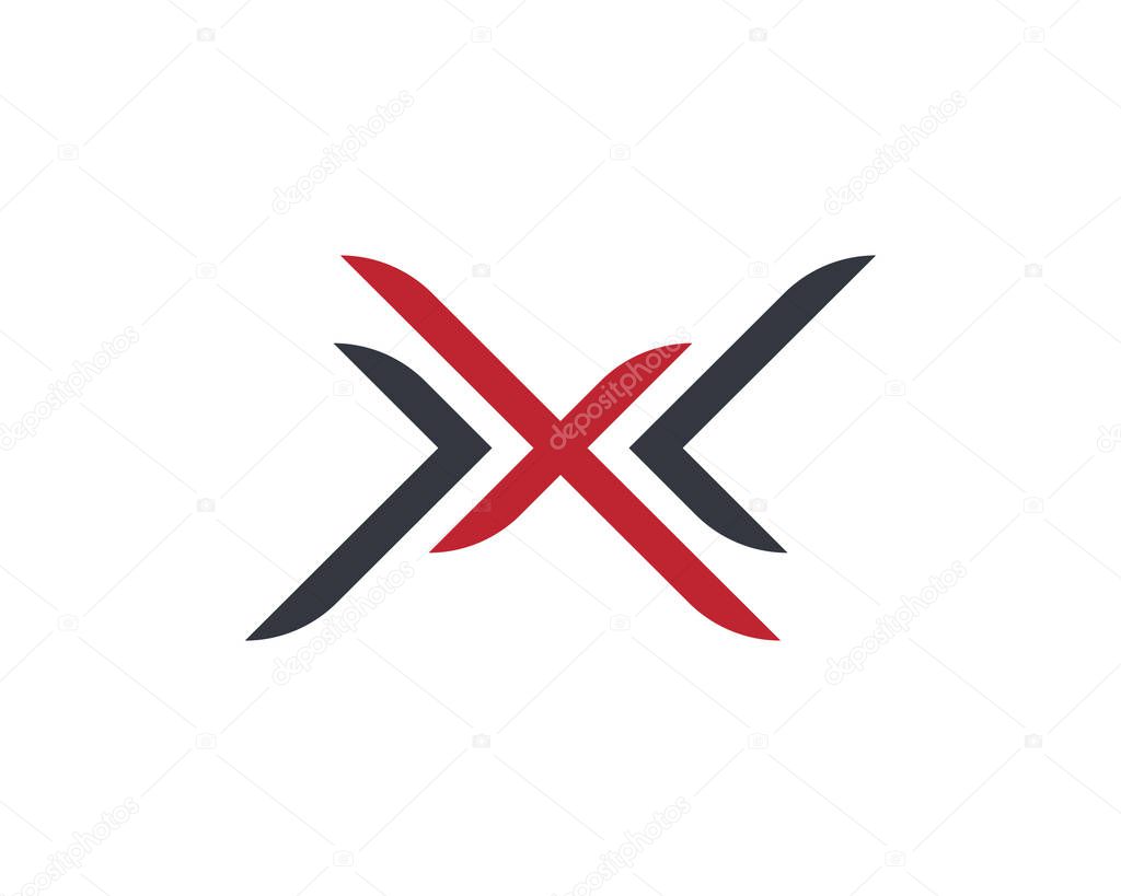 X Letter Logo Template vector icon illustration design