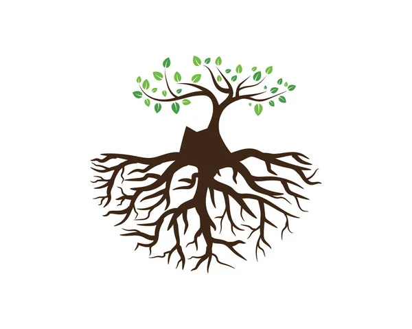 Logos Vert Feuille Arbre Écologie Élément Nature Vecteur — Image vectorielle