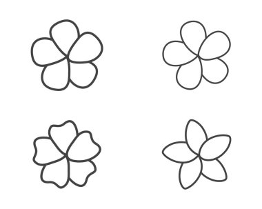 Güzellik Plumeria Simgesi Çiçek Tasarımı Çizim Şablonu