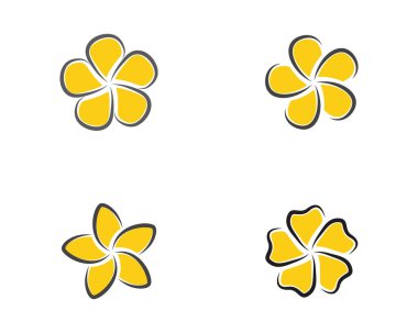 Güzellik Plumeria Simgesi Çiçek Tasarımı Çizim Şablonu