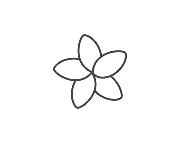 Skønhed Plumeria Ikon Blomster Design Illustration Skabelon – Stock-vektor