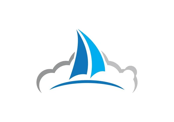 Sailling Logo Vektör Simge Şablonu — Stok Vektör