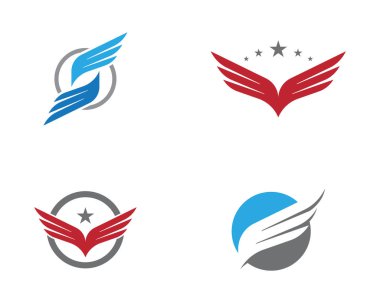 Wing Falcon Logo Şablonu vektör çizimi tasarımı