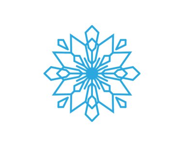 Kar taneleri tarzı tasarım Etiketler, rozetleri ve simgeler. Kış sembol dondurulmuş illüstrasyon