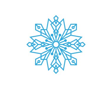 Kar taneleri tarzı tasarım Etiketler, rozetleri ve simgeler. Kış sembol dondurulmuş illüstrasyon