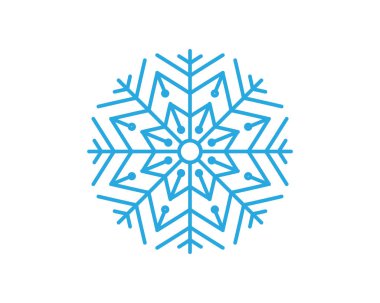 Kar taneleri tarzı tasarım Etiketler, rozetleri ve simgeler. Kış sembol dondurulmuş illüstrasyon