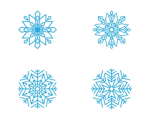 Design Estilo Flocos Neve Para Rótulos Emblemas Ícones Inverno Congelado — Vetor de Stock