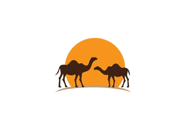 Шаблон Векторного Логотипу Верблюда — стоковий вектор