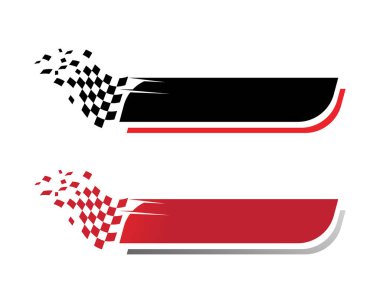 Yarış bayrak simgesi, basit tasarım yarış bayrak logo şablonu
