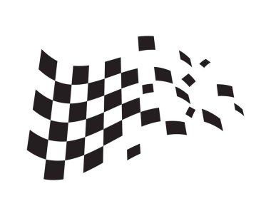 Yarış bayrak simgesi, basit tasarım yarış bayrak logo şablonu