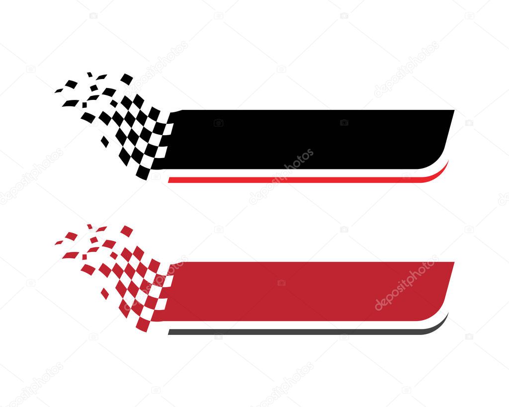 Race flag icon, simple design race flag logo template